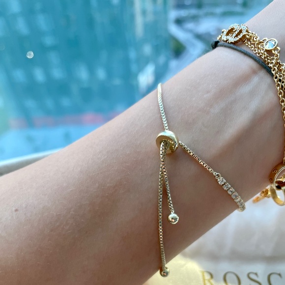 Rosce Jewelers Adjustable Gold Tennis Bracelet - Picture 2 of 4